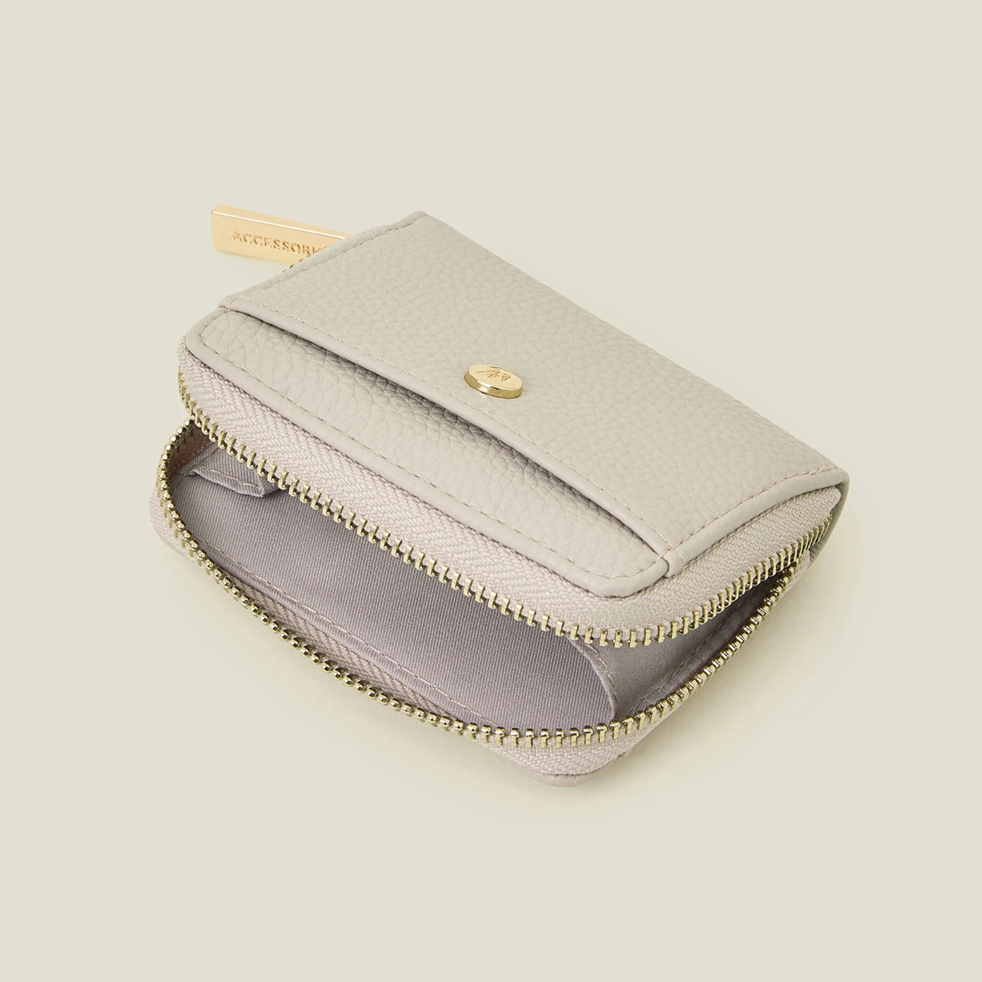 Accessorize London Women's Cream Mini Faux Leather Purse
