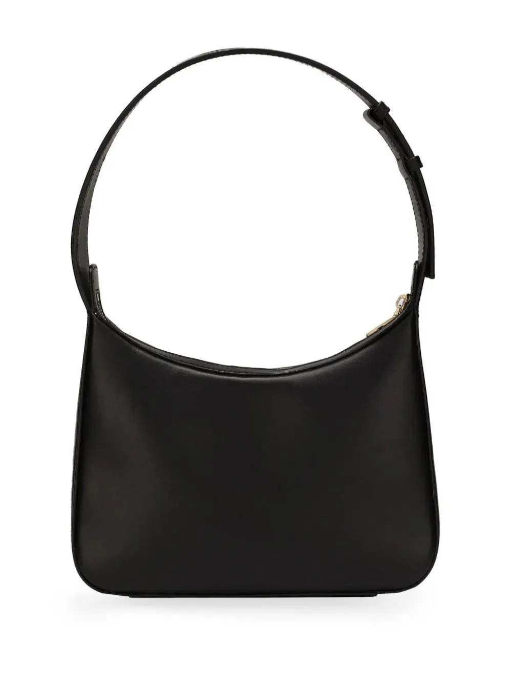 Black Calf Leather Logo Tote Bag