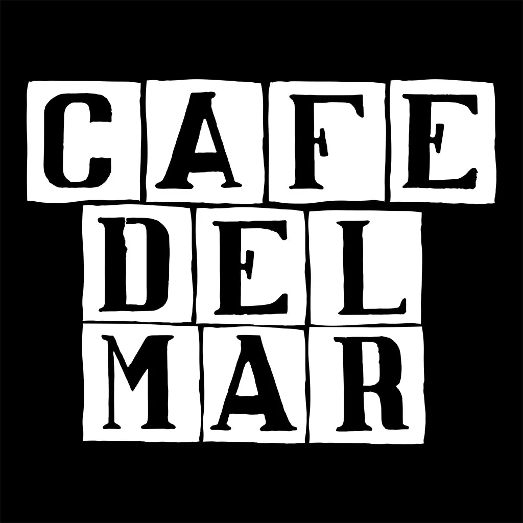 Café del Mar White Tile Logo Organic Cotton Canvas Wristlet Zip Pouch