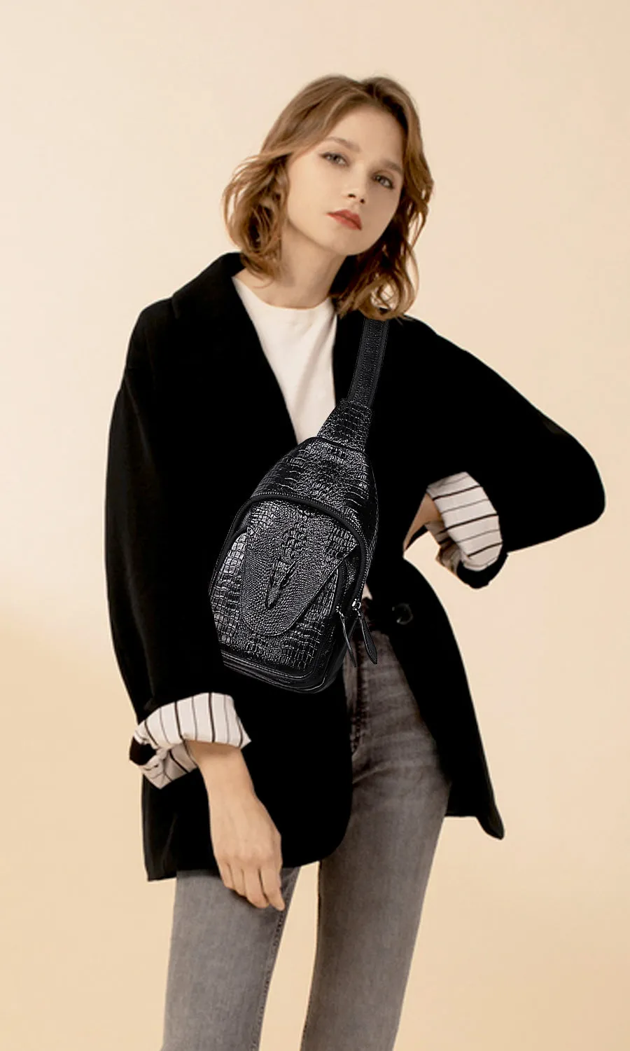 Crocodile Sling Bag Men