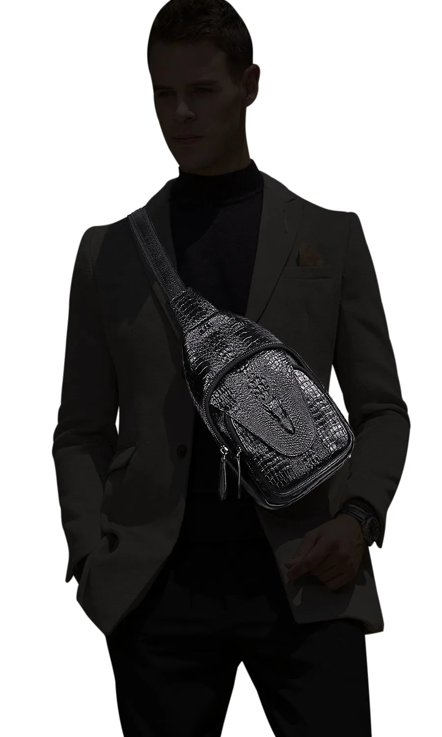 Crocodile Sling Bag Men