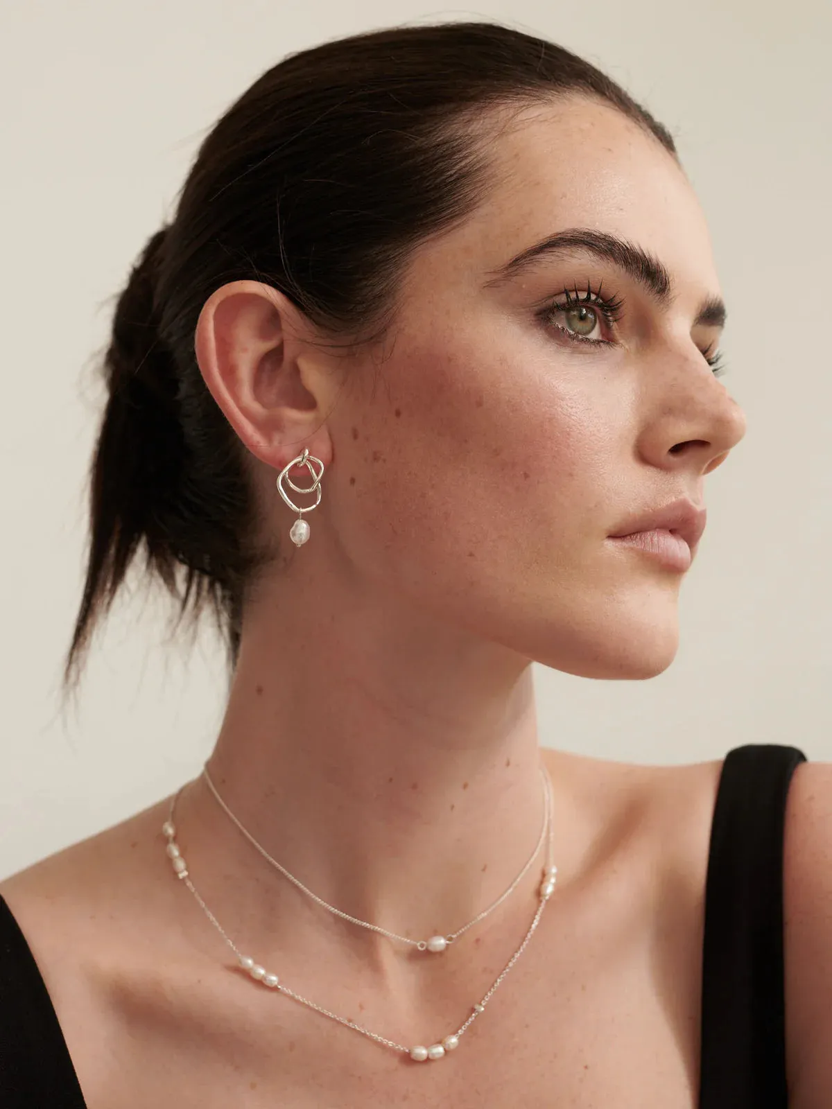 Dionne Silver Plated Pearl Earrings