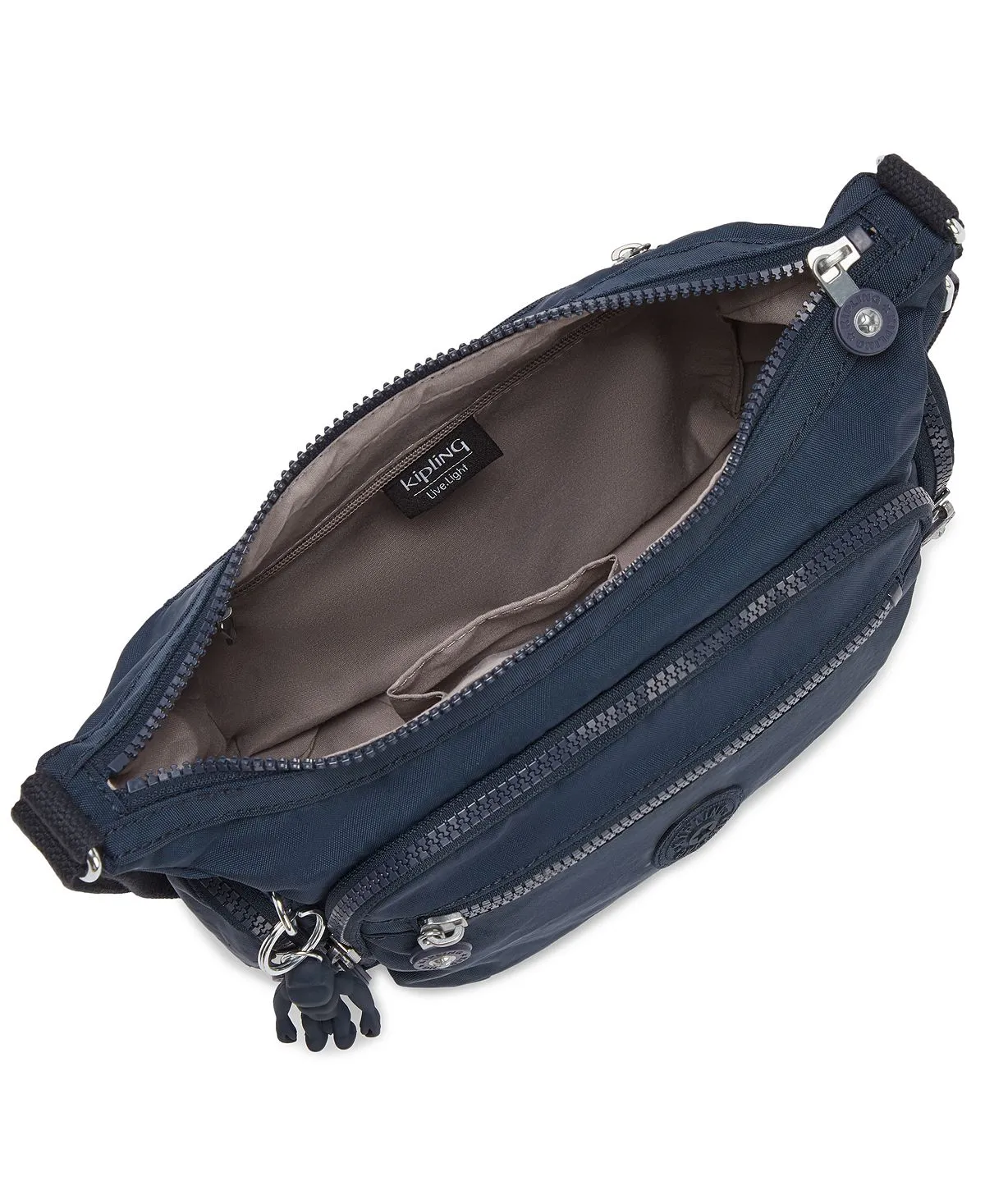 Gabbie Large Zip Nylon Crossbody Bag Kipling, Blue