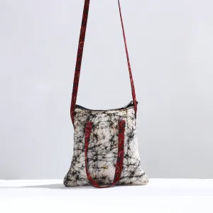 Grey - Handmade Quilted Cotton Batik Printed Sling Bag 03