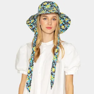 iLLASPARKZ Flower Patterned Chin Tie Bucket Hat