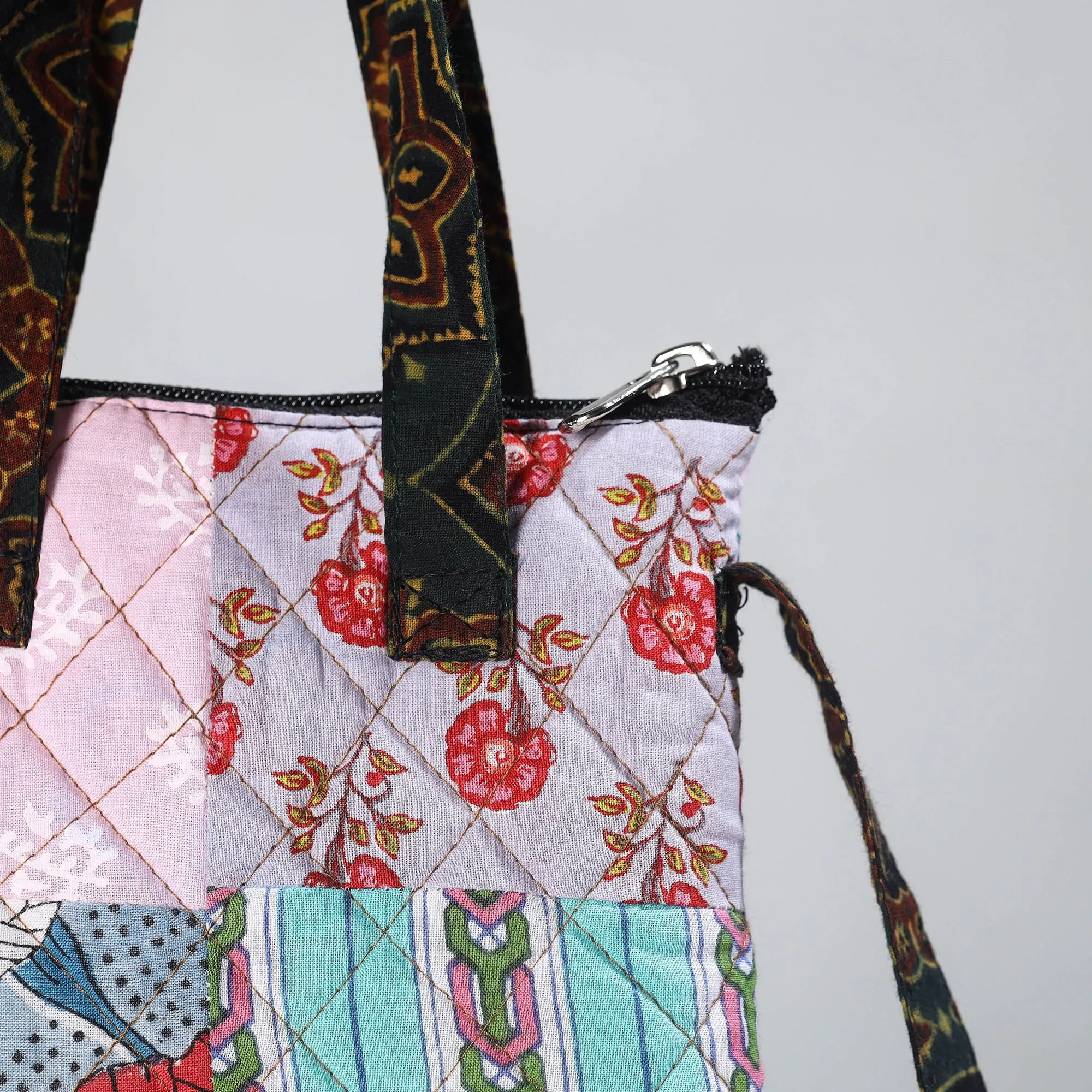 Multicolor - Handmade Quilted Cotton Patchwork Sling Bag 26