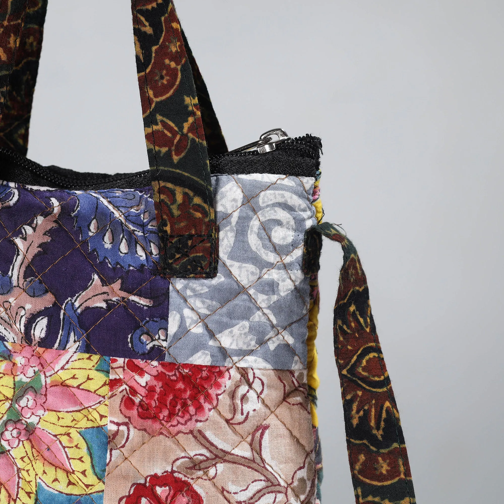 Multicolor - Handmade Quilted Cotton Patchwork Sling Bag 66