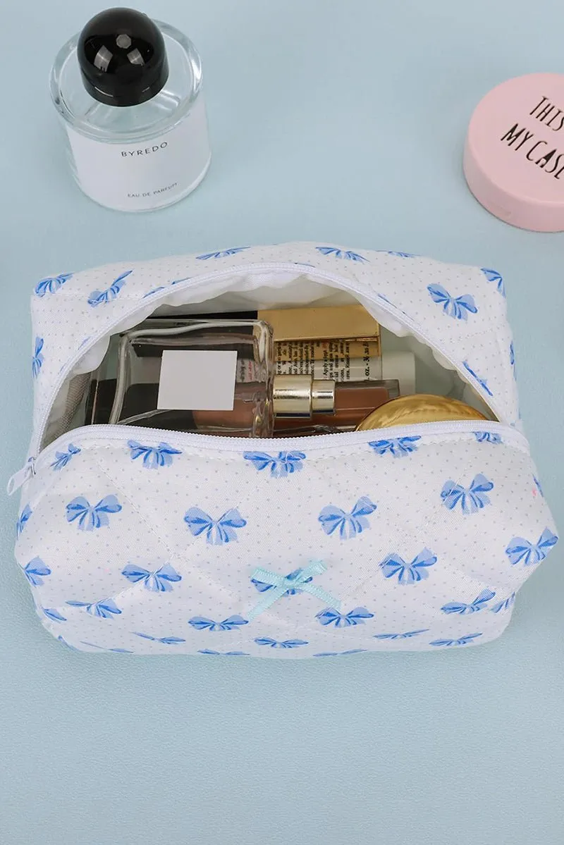 PREORDER! ETA 3/01 Feeling Cute Sky Blue Bow Quilted Pouch **SHIPPING EXPECTED TO BEGIN ON DATE 3/01**