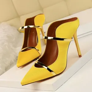 Sexy Pointed Toe Date Satin Heels
