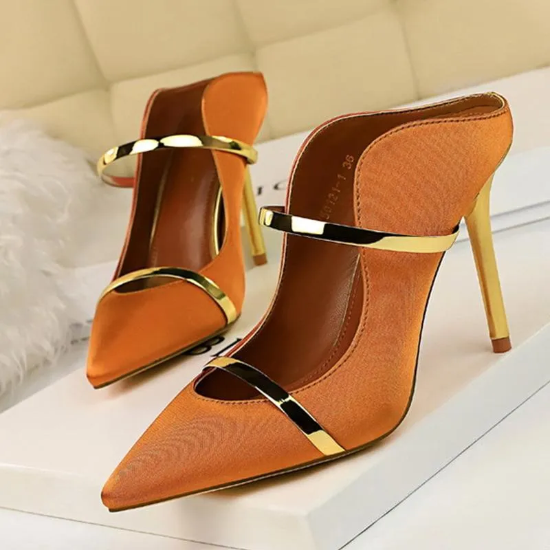 Sexy Pointed Toe Date Satin Heels