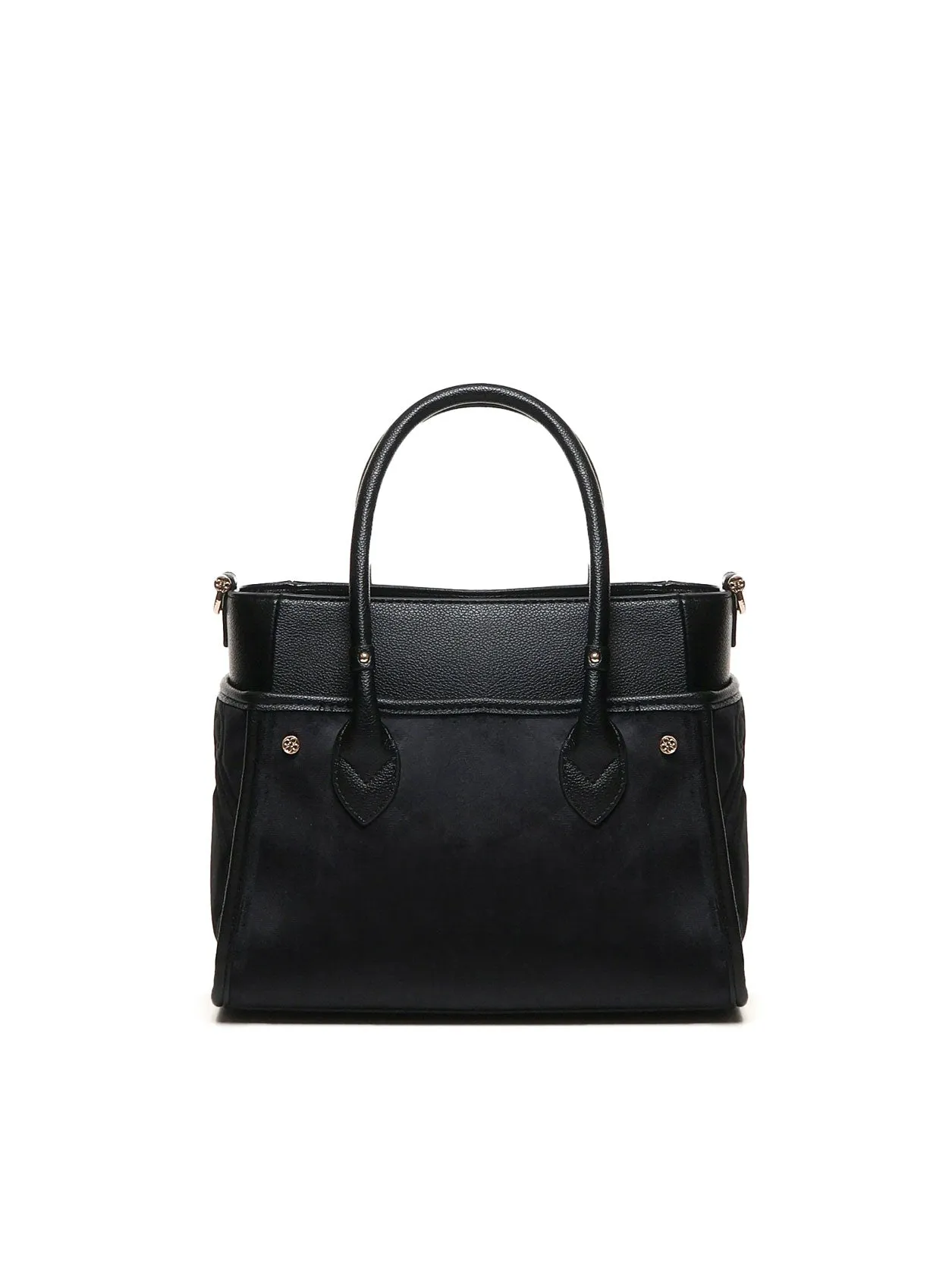Velvet Black Embroidered Bag with Padlock