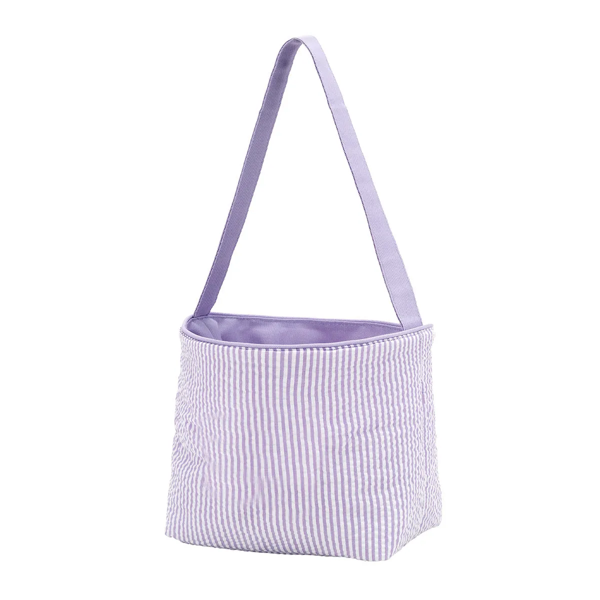 Viv & Lou Striped Seersucker Bucket - Purple
