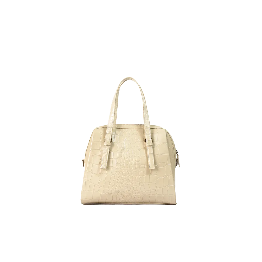 Whimstrap White Leather Handbag